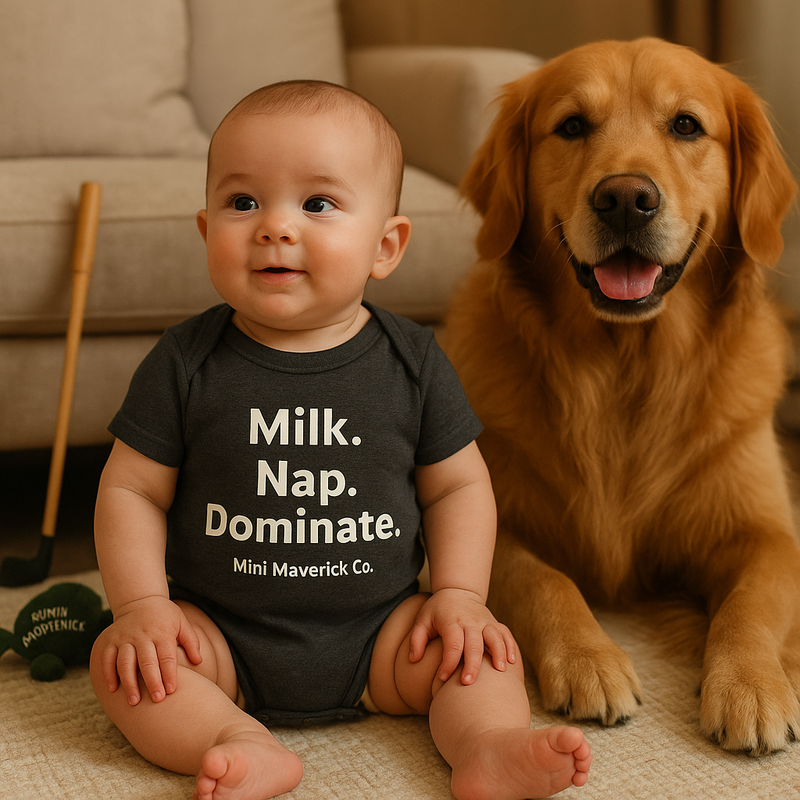 Milk. Nap. Dominate. Baby Bodysuit – Mini Maverick Co.